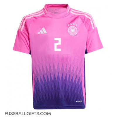 Deutschland Antonio Rudiger #2 Fußballbekleidung Auswärtstrikot EM 2024 Kurzarm Deutschland Antonio Rudiger #2 Fußballbekleidung Auswärtstrikot EM 2024 Kurzarm